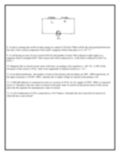 Solution Numericals On Electromagnetic Induction And Alternating