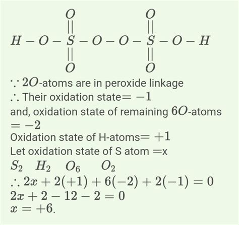 Calculate The Oxidation Number Of Sulphur In S2o82 Ion Answer 6