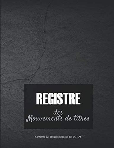 Buy Registre Des Mouvements De Titres V2 6 Enregistrement Des