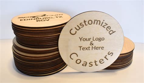 Custom Wood Coasters Logo 25pk Advertising Wedding Party Business - Etsy