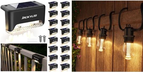 JACKYLED Step Lights And 48FT Outdoor String Lights Amazon