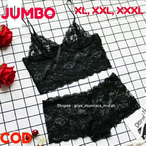 Jual XL XXL XXXL SET Bra G String Jumbo Set Lingerie Seksi Jumbo