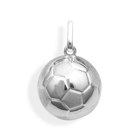 Fussball Charm Anh Nger Mm Durchmesser Aus Echtem Sterling Silber