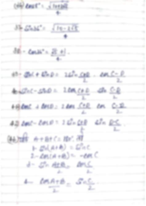 Solution Some Important Formulas Of Trigonometry Function Studypool