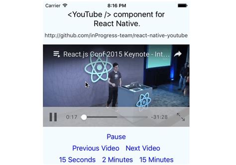 A Video Player For React Native With Controls