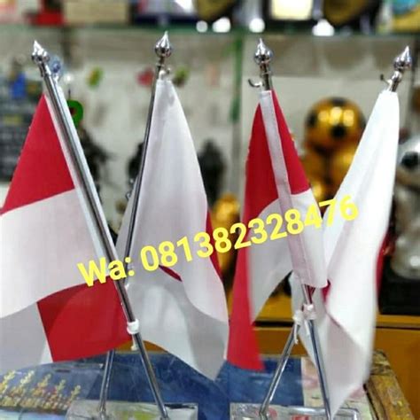 Bayar Ditempat Tiang Meja Bendera Stainless Silang Bendera Semapur