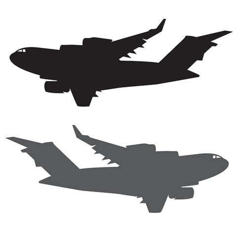 Premium Vector | Globe master military cargo plane silhouette vector design