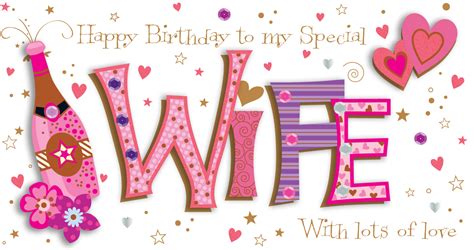 Wife Birthday Handmade Embellished Greeting Card Cards