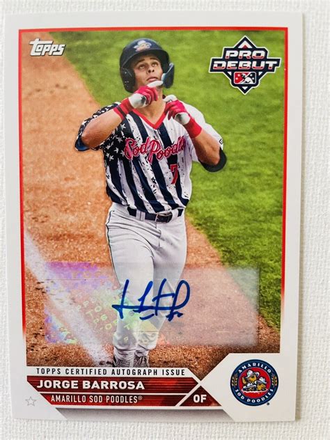 2023 Topps Pro Debut Jorge Barrosa Auto PD 21 Amarillo Poodles