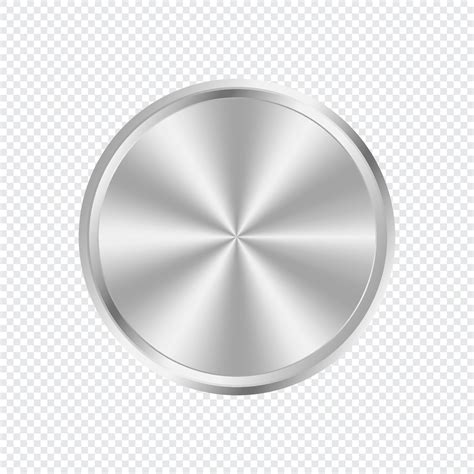 Silver Circle Plate Background Silver Metal Round Medal Button