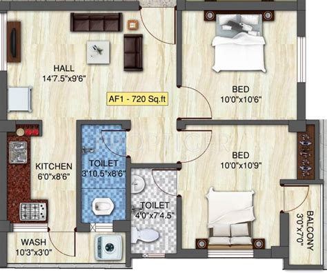 Great Concept 2 Bhk Home Plan Layout Great