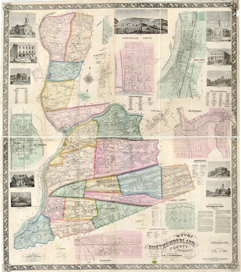 1858 Map of Northumberland County Pa From Actual Surveys - Etsy