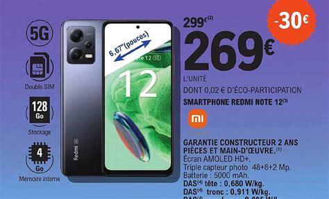 Promo Smartphone Redmi Note Xiaomi Chez E Leclerc Icatalogue Fr