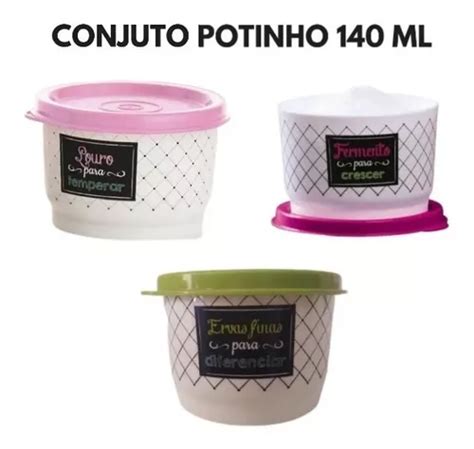 Tupper Conjunto Potinho 140 Ml Louro Ervas Finas Fermento