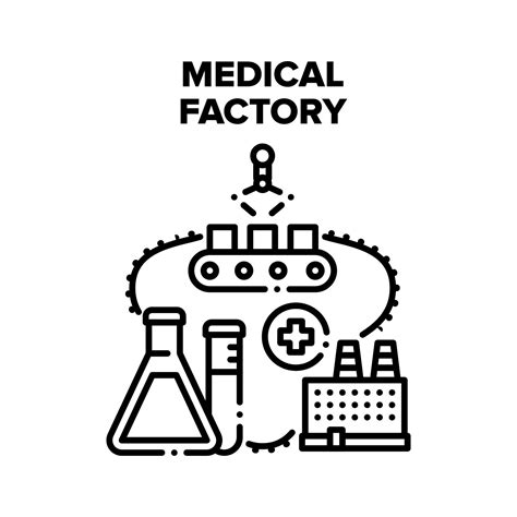 Medical Factory Vector Black Illustrations 17351466 Vector Art at Vecteezy