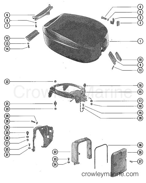 Top Cowl And Support Brackets Serial Range Outboard Thru