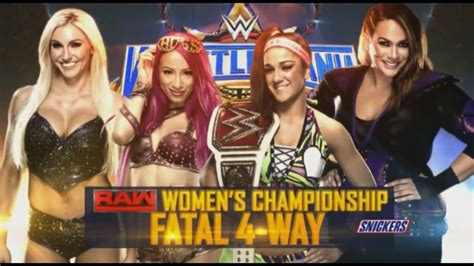 WWE Wrestlemania 33 Fatal 4 Way Bayley Vs Charlotte Vs Sasha Banks Vs