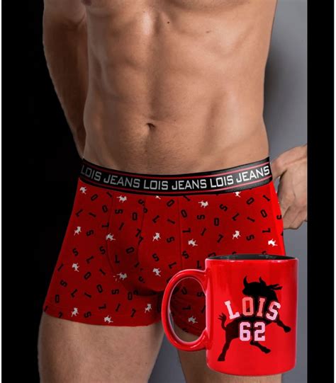 BOXER Y TAZA REGALO HOMBRE LOIS 48193 Colores Rojo Tallas G L