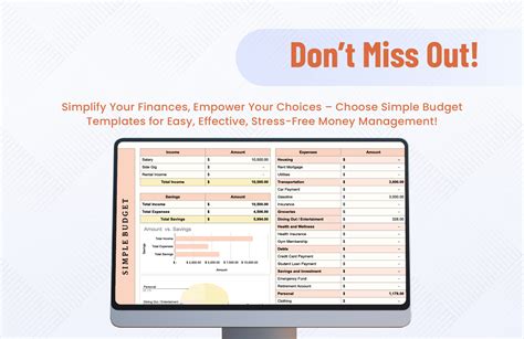 Simple Budget Template in Excel, Google Sheets - Download | Template.net