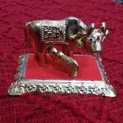 Aluminium Silver Kamadhenu Cow Calf Statue At Rs 130 Piece Aluminum