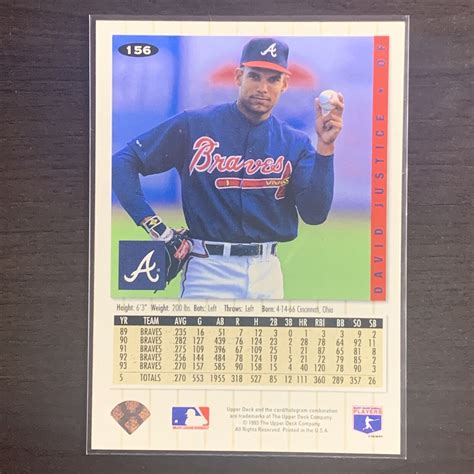 Upper Deck Collector S Choice David Justice For Sale