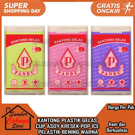 Jual KANTONG PLASTIK GELAS CUP ASOY TENTENG KRESEK POP ICE PELASTIK