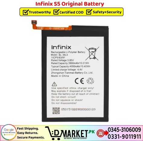 Infinix S5 Original Battery Price In Pakistan Fast Secure