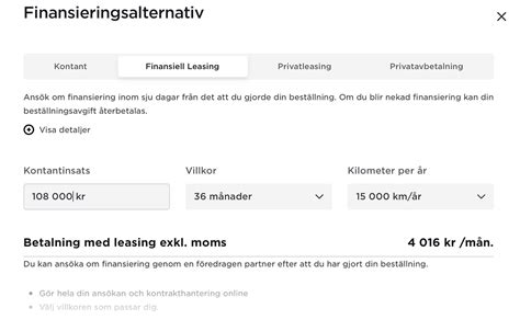 Finansiell Leasing Tesla Y Kalkyl Bil Bilekonomi Och Leasing