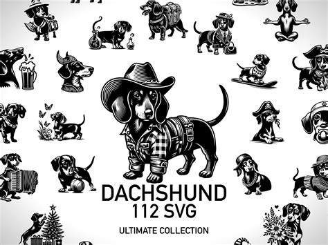 Dachshund Svg Dog Svg Cute Animal Svg Collection 112 Svg Cut Files Diy