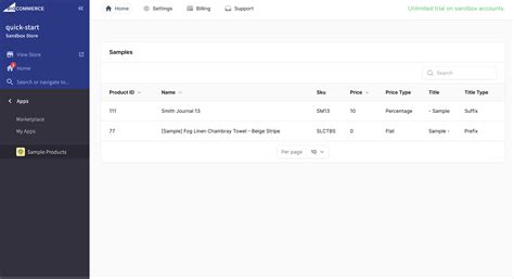 Sample Products BigCommerce App User Guide