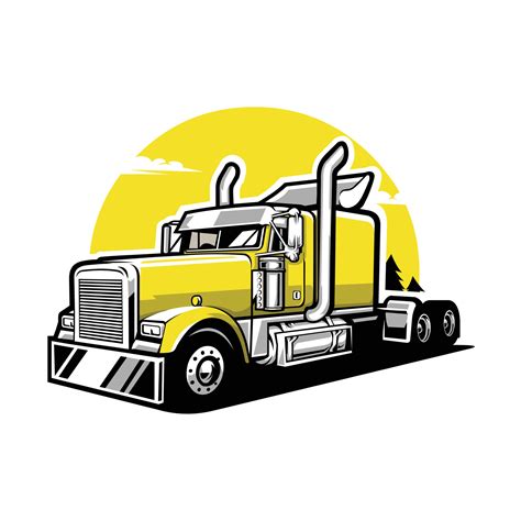 18 Wheeler Freight Semi Truck Vector Illustration Best for trucking and ...