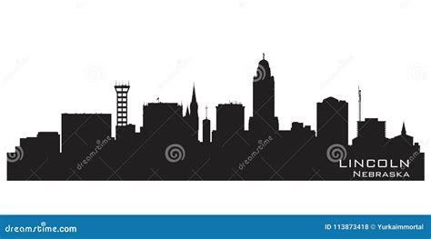 Lincoln Nebraska City Skyline Vector Silhouette Stock Vector ...