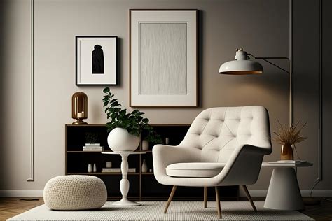 Minimalist composition of elegant living room space. Illustration ...