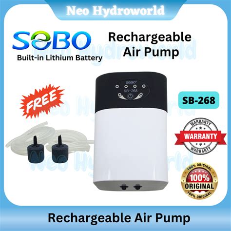 Sobo Ac Dc Air Pump Sb Aquarium Portable Usb Rechargable Battery