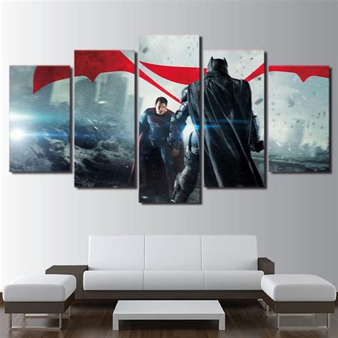 Justice League Batman Vs Superman 5 Piece Painting Batman Canvas