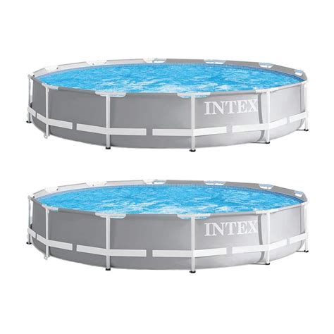 Intex 12 Ft X 12 Ft X 30 In Prism Frame Above Ground Swimming Pool With Pump 2 Pack 2 X