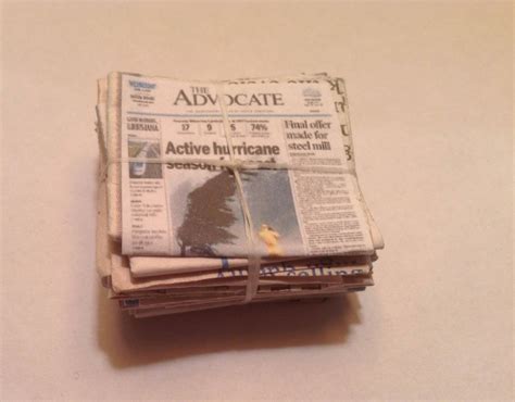 Miniature Newspaper Bundle Of Recycling Newspapers 112 Dollhouse