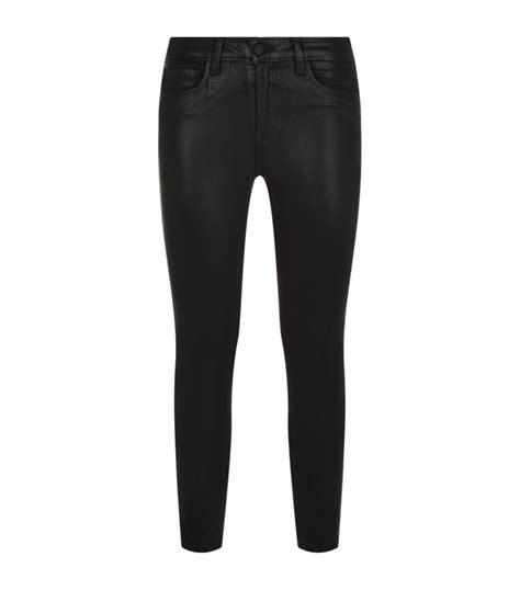 L Agence Black Margot Coated Skinny Jeans Harrods UK