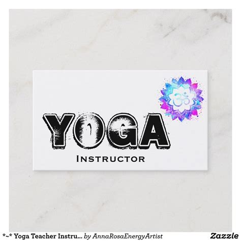 Yoga Teacher Instructor Om Lotus Mandala Business Card Zazzle Yoga