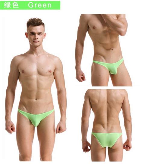 Men V Cut Bikini Brief Microfiber Nylon Ice Silk Men Underwear Men S