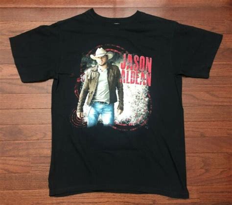 2012 Jason Aldean Concert T Shirt Mens Medium Black Red Tour Country