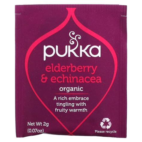 Pukka Herbs Organic Herbal Tea Elderberry Echinacea Caffeine Free