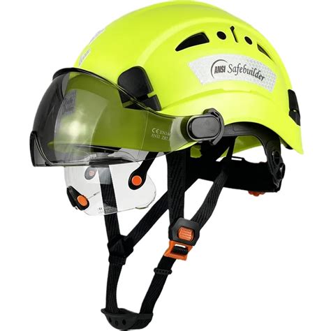 Construction Safety Helmet With Visor Built In Goggles For Engineer ABS