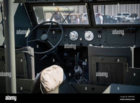 Detail Of The Interior Of An Old Military Vehicle White Motor Company