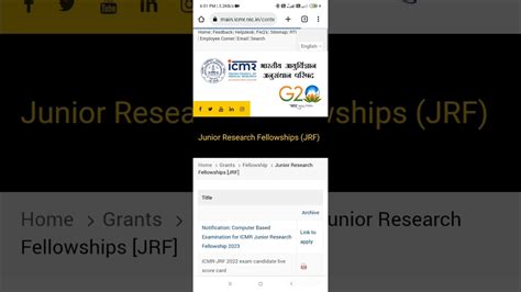 Icmr Jrf Exam Notification Is Out Icmrjrf Exam Youtube