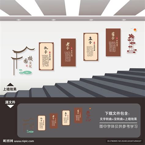 校园学校教室班级楼梯间文化墙设计图 展板模板 广告设计 设计图库 昵图网