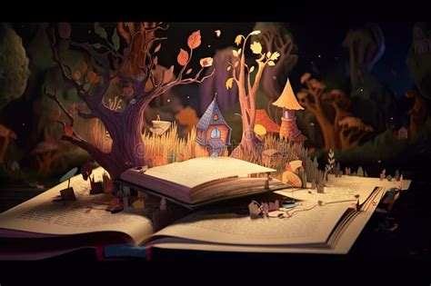 Magically Animated Book With Characters And Plot Coming To Life Before