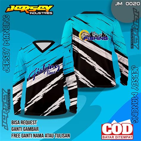 Jual Cod Jersey Mancing Lengan Panjang Full Printing Kaos Jersey