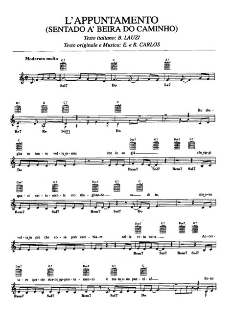 Ornella Vanoni L APPUNTAMENTO Sheet Music Easy Sheet Music