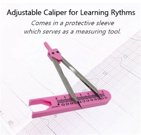 Ontwiew 2 Pcs EKG Caliper ECG Calipers Measuring Tool With Ruler